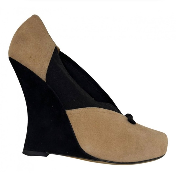 Tabitha Simmons wedges two tone suede/fabric 40/9 - Picture 1 of 11